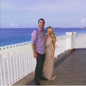 Backless halter maxi dress